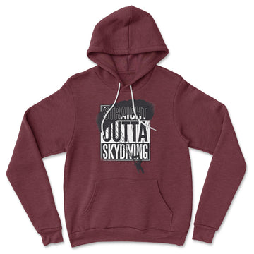 Straight Outta Skydiving Hoodie in Heather Maroon color
